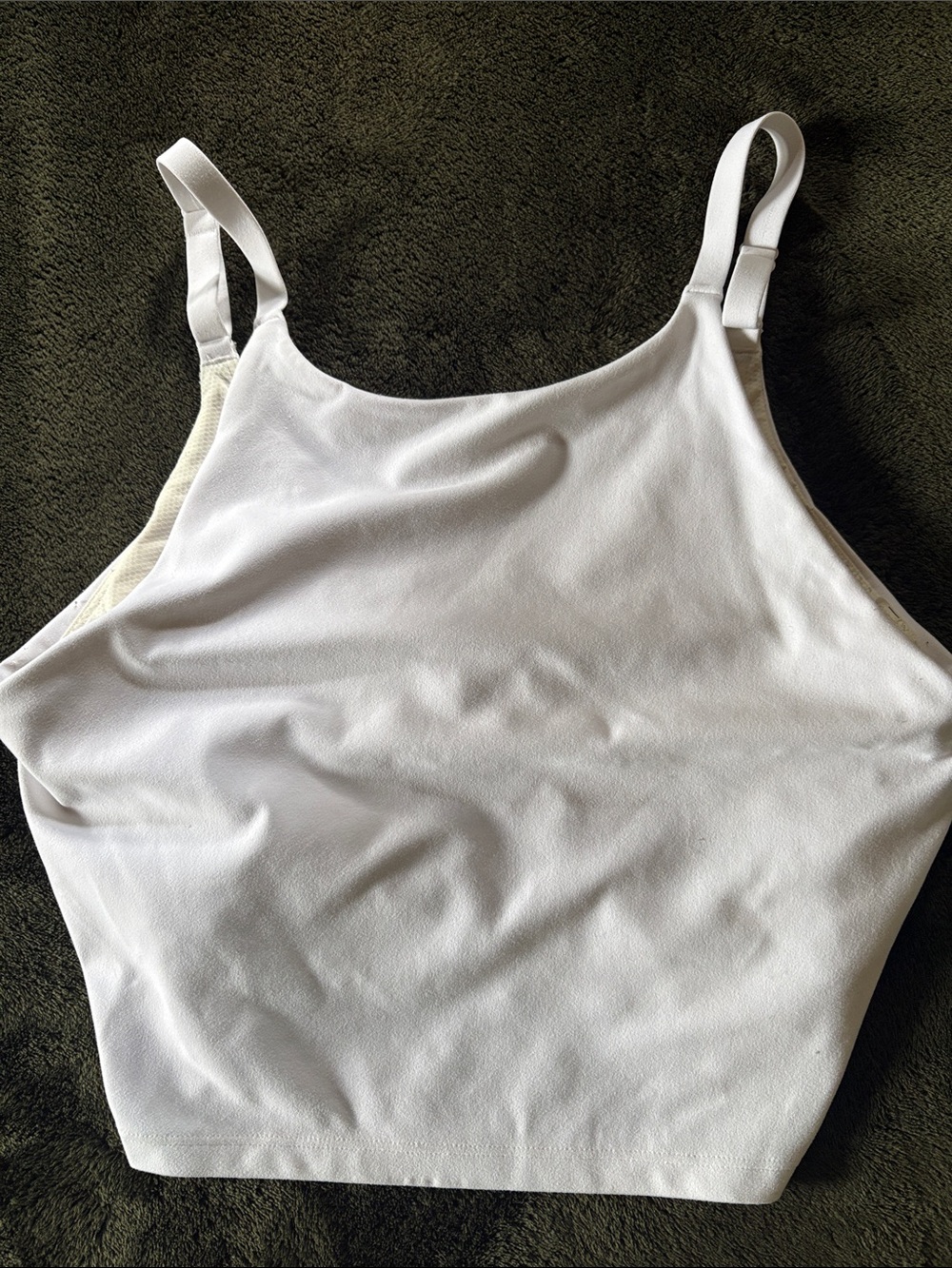 Athleta White high Neck Crop Tank with Adjustable Straps